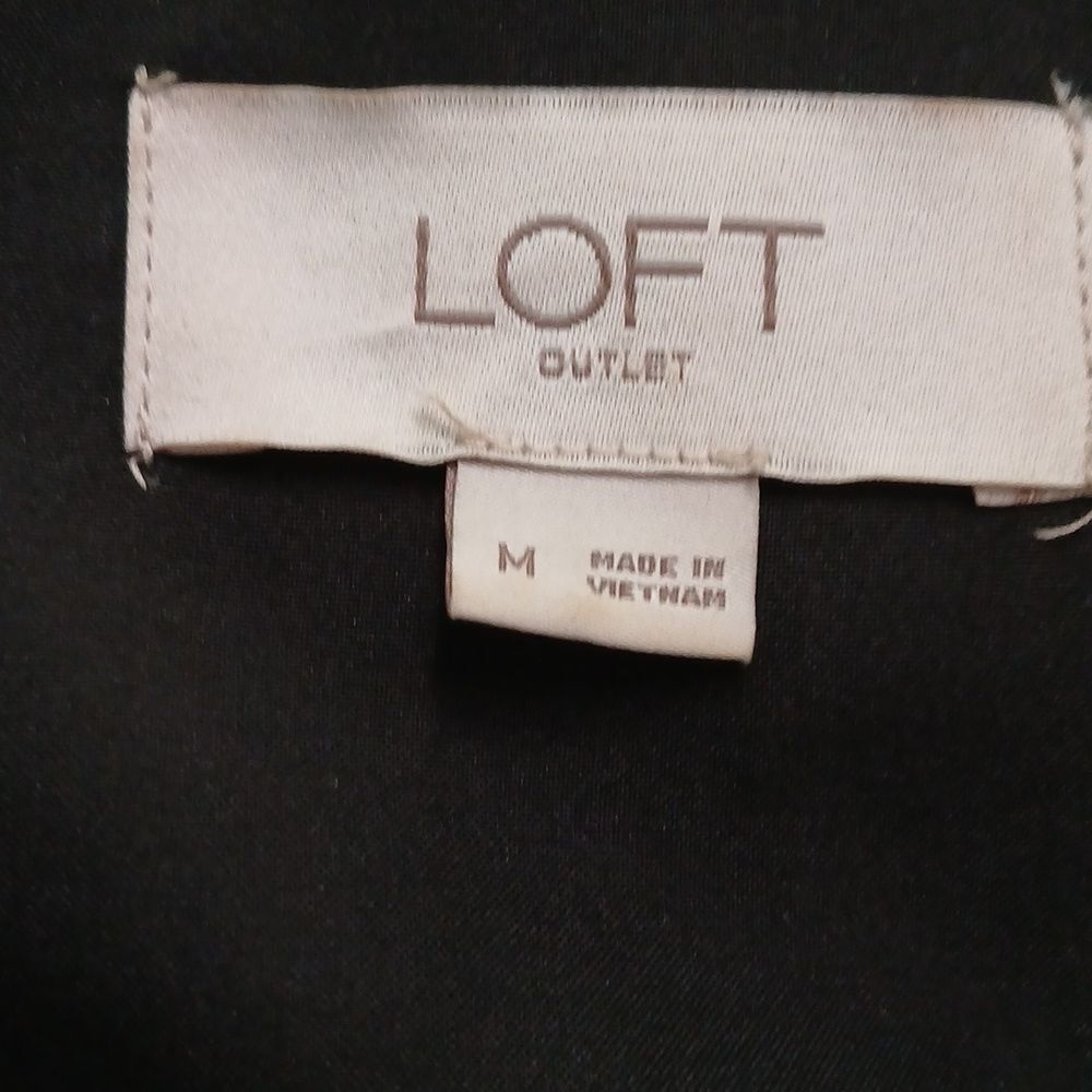 Loft Outlet black pink white cream floral print dress Sz M EUC - Picture 8 of 8